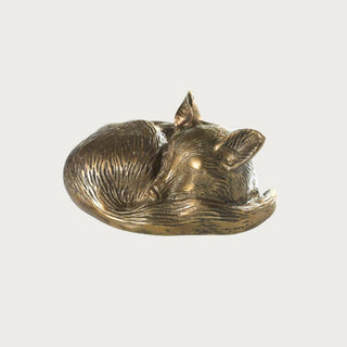 New without tags and in excellent condition sleepy fox figurine in antique bronze color. A ReVive Decor pre-loved item. 