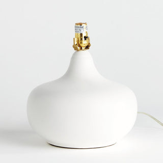 The Nomi lamp, A teardrop-shaped ceramic lamp with cream linen shade, Third & Main, Home Decor, Table Lamp, Lighting, Contemporary Decor, Contemporary Lighting, Modern