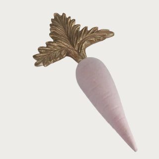 Pastel Flocked Carrots with Gold Tops - Sold Individually (Choose Your Color)-Easter Decor-Third & Main-Pink-Third &amp; Main