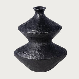 Regina Andrews Poe Metal Vase 12" H, Home Decor, Third & Main, Vases, Accent Item, Black Vase, Texture, Modern, Contemporary