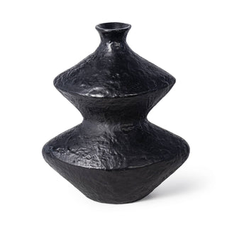 Regina Andrews Poe Metal Vase 12" H, Home Decor, Third & Main, Vases, Accent Item, Black Vase, Texture, Modern, Contemporary