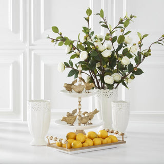 30" White Camellia Stem-Third & Main-Third &amp; Main