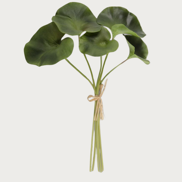 15 Inch Real Touch Lotus Leaf Bundle (5 Stems)
