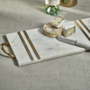 Marble Serving Tray with Brass Handles, 20" x 8" x 1.5"
