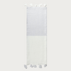 Light Grey Color Block Linen Blanket with Tassels