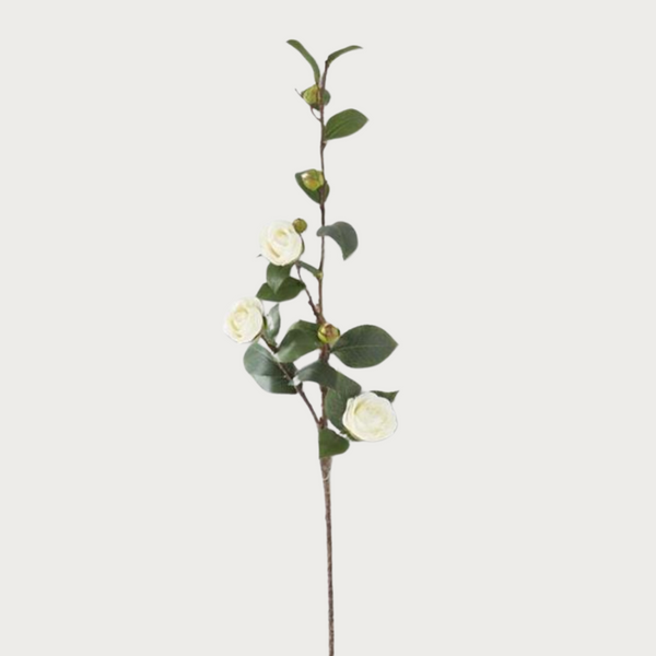 30" White Camellia Stem