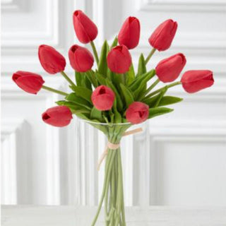 13.5" Red Real Touch Tulip Bundle - 12 Stems, Home decor, Third & Main, Faux Florals, Florals, Flowers, Real Touch Floral, Tulips