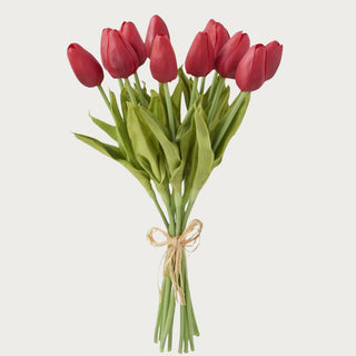 13.5" Red True Bloom Floral Real Touch Tulip Bundle - 12 Stems, Home decor, Third & Main, Faux Florals, Florals, Flowers, Real Touch Floral, Tulips