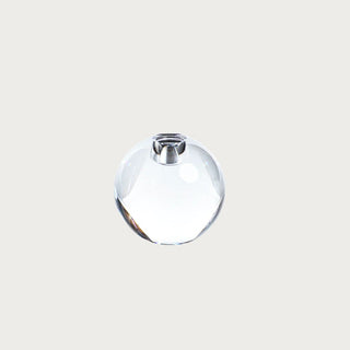 Round clear crystal taper candleholder.