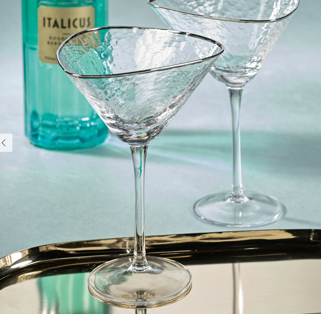 Set of 2 Aperitivo Platinum Rim Martini Glasses
