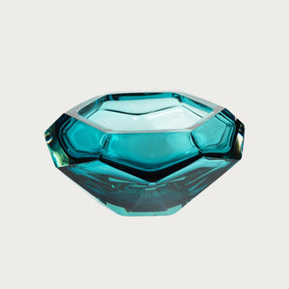 Sea Blue Cut Glass Bowl, Third & Main, Home Decor, Spring Decor, Summer Decor, Everyday Decor, Luxury Living, Luxury Decor, Contemporary Decor, Handmade