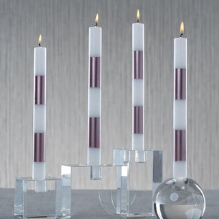 Set of 2 Mauve Stripe Candles, Home Decor, Third & Main, Fall Decor, Winter Decor, Candle