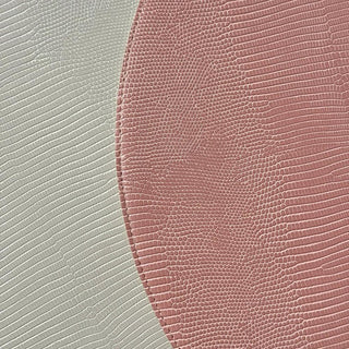 Set of 4 Reversible Faux Snakeskin Textured Round Placemats (Pink & Grey), Home Decor, Third & Main