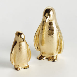 Pair of gold penguin decorations for festive home décor, Home Decor, Third & Main, Winter Decor, Luxury Decor, Contemporary Decor, Christmas Decor