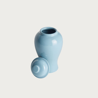 Small 8.5" Blue Ceramic Lidded Ginger Jar 