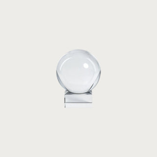 Smallclear crystal orb on square base 