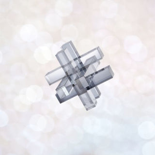 Smoke Glass Crystal Interlocking Sculpture for home decor