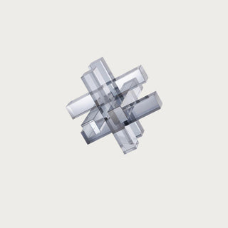 Smoke Glass Interlocking Crystal Sculpture