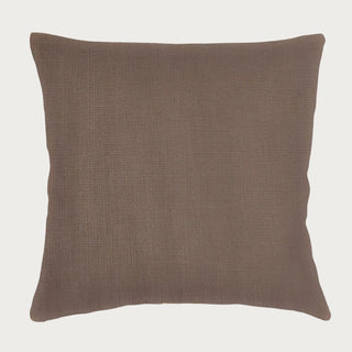 Mocha brown So Soft Linen square decorative pillow with a solid warm brown color and fine woven linen texture.
