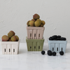 Stoneware Berry Baskets in Cream, Mauve, Green or light Blue