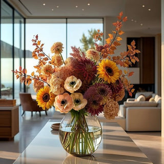 Styled Faux Light Peach Anemone Stem for Fall Arrangements