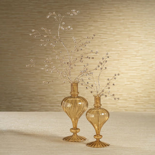 Clear and gold beaded glass berry stem with gold wire — elegant decorative holiday accent in quiet luxury style by Third & Main.
