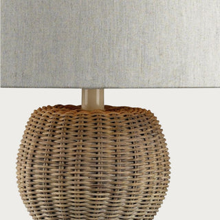 Sycamore Hill Table Lamp - 26"H, Linen, Rattan, Home Decor, Third & Main, Lights, Lamps, Lighting