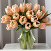 14" Real Touch Light Peach Parrot Tulips Bouquet