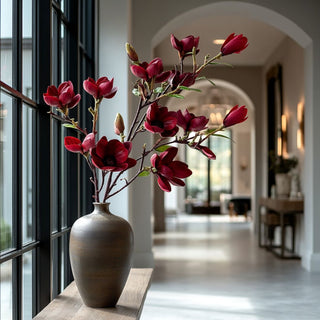 34"Deep Red Magnolia Stem