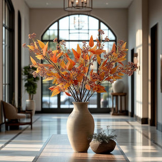 23" Faux Terracotta Eucalyptus Leaf Spray