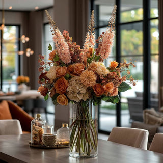 Tall Peach Foxtail Lily in Vase Arrangement