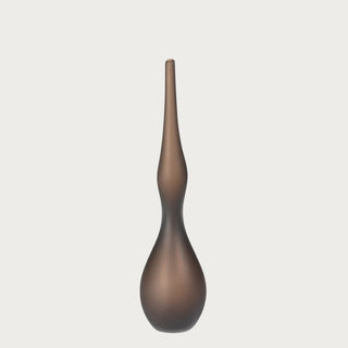 Tall matte brown sculptural glass vase with elongated neck, available in two sizes; ideal for minimalist or modern fall decor. 
Small Size Shown
Contemporary Decor, Luxury Decor