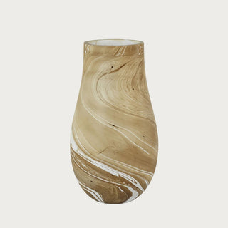 The Latte Marbleized  Mango Wood Vase, Large