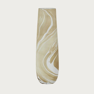 The Latte Marbleized Mango Wood Vase, Tall