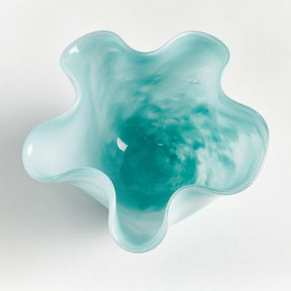 A modern update to the open glass form, the mouth blown organic bowl is made with pot color, not sprayed. A soft light blue watercolor-inspired look.
Dimensions: 7.5 x 7.5 x 5
Material: Glass, Color: Light Blue, Care & Use: Interior use. Handwash glass. Avoid detergents or chemicals that might be harmful to finish.
Third & Main, Home Decor, Spring Decor, Decor, Everyday Decor, Glass, Blue, Handmade, 