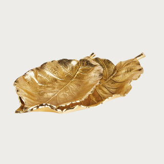 The Penelope Gold Leaf Tray, Set of 2, Home Decor, Third & Main, Fall Decor, Autumn, Golden, Leaf