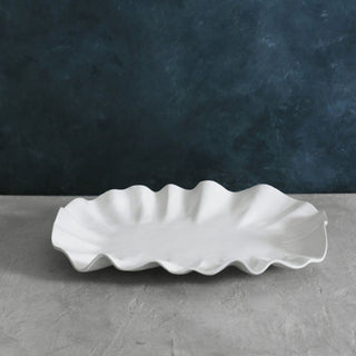 18 inch Long Vida Bloom Luxury White Melamine Platter, Third & Main, Home Decor, Kitchen and Dining, Serving Dishes, Trays, Versatile Decor, Functional Decor, Entertaining Decor, Spring Decor, Summer Decor, Seasonal Decor, Modern Farmhouse Decor, Contemporary Decor, Everyday Decor 
