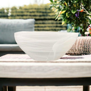 White Alabaster Glass Bowl, Home Decor, Bowl, Serveware, Alabaster Bowl, Third &  Main, Home Decor