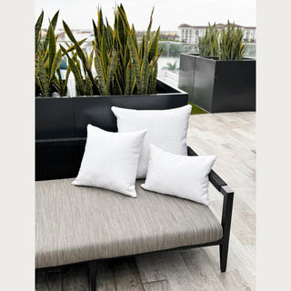 White Boucle 24"x24" Indoor Outdoor Pillow, Textile, Home Decor, Third & Main, Soft, Square Pillow