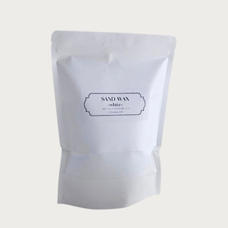 White eco-friendly handmade candle sand in pouch packaging, designed for use in non-flammable containers