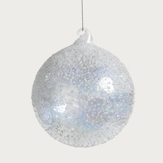 White Iridescent Glass Ornament 4", Home Decor, Third & Main, Christmas Decor, Winter Decor