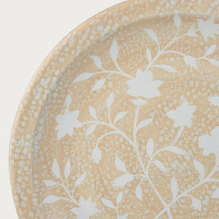 YvonneCharger, Ceramic Platter,The warm, neutral tones create an understated elegance, while the intricate pattern lends a sense of quiet romance. Third & Main, Home Decor, Kitchen, Display Platter, Modern Traditional, Modern Farmhouse, Spring Decor, Summer Decor, Everyday Decor