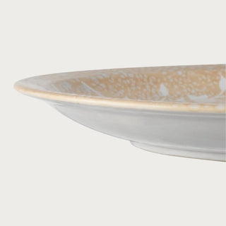 YvonneCharger, Ceramic Platter,The warm, neutral tones create an understated elegance, while the intricate pattern lends a sense of quiet romance. Third & Main, Home Decor, Kitchen, Display Platter, Modern Traditional, Modern Farmhouse, Spring Decor, Summer Decor, Everyday Decor