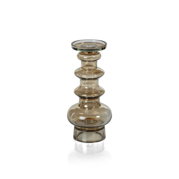 Fortaleza Glass Candle Holder Taupe - Small