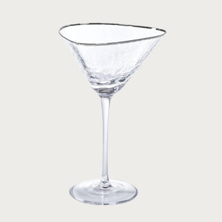 Set of 2 Aperitivo platinum rim martini glasses, Third & Main