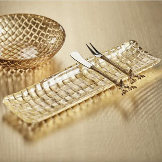 Braided glass tray styled on a vanity, Third & Main