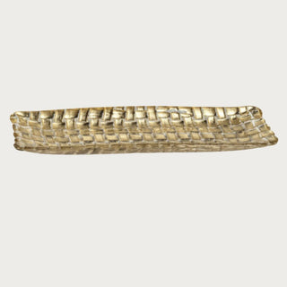Braided glass tray with smooth surface, Third & Main
