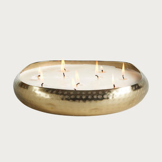 Cashmere 10-wick candle in an organic gold tin, Third & Main