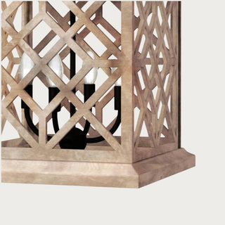 Chatham wood lantern styled over a kitchen island in a modern farmhouse space