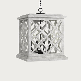 Chatham wood lantern shown in the white washed finish option